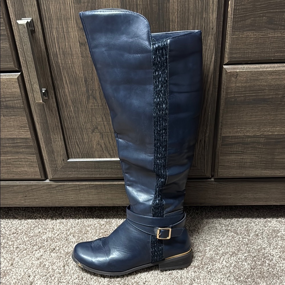 JustFab Navy Knee-High Boots